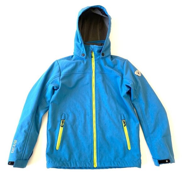 Killtec Softshell Hooded Jacket Boys Size 12 Windproof Fleece Blue Sports Outdoo - Picture 1 of 16